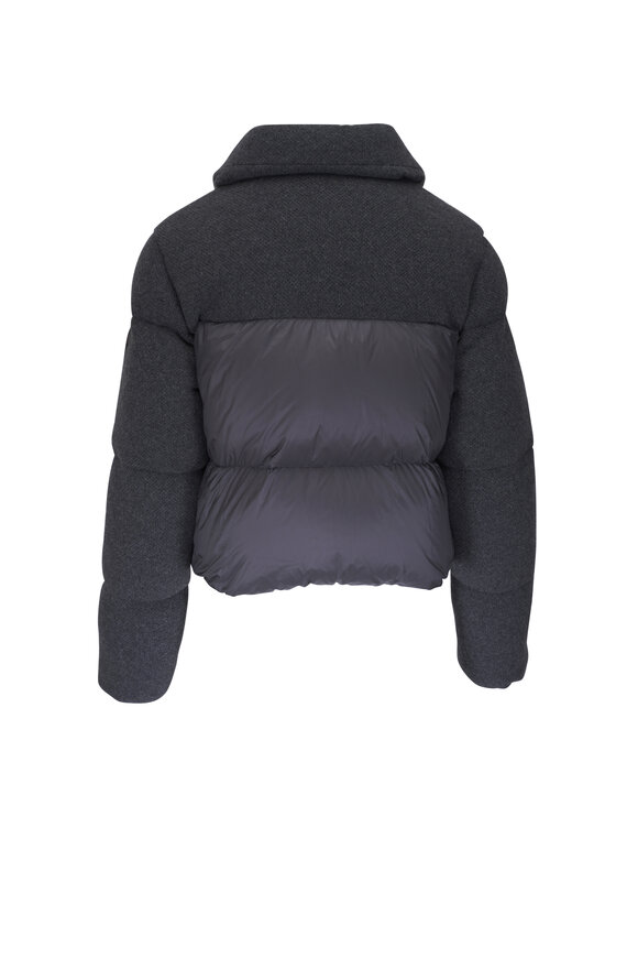 Moncler - Breze Gray Cashmere Crop Puffer Jacket 