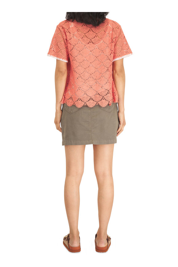 L'Agence Dora Olive Stretch Cotton Mini Skirt - view 4