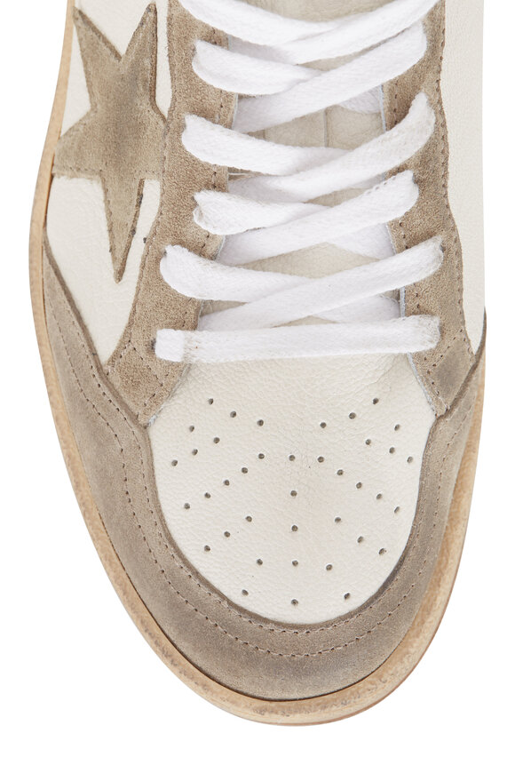 Golden Goose - Ballstar White & Taupe Shearling Low Top Sneaker