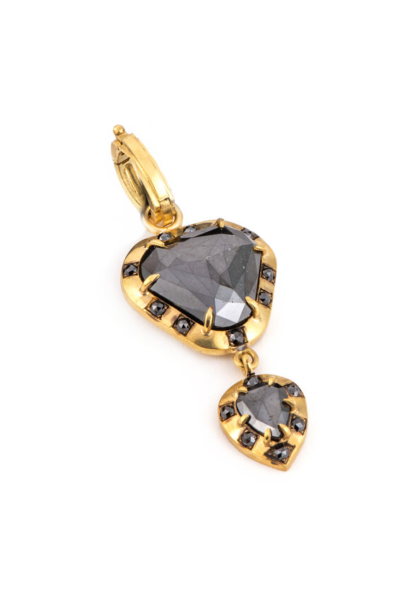 Sylva & Cie 18k Yellow Gold Oval Opal & Diamond Pendant - view 1