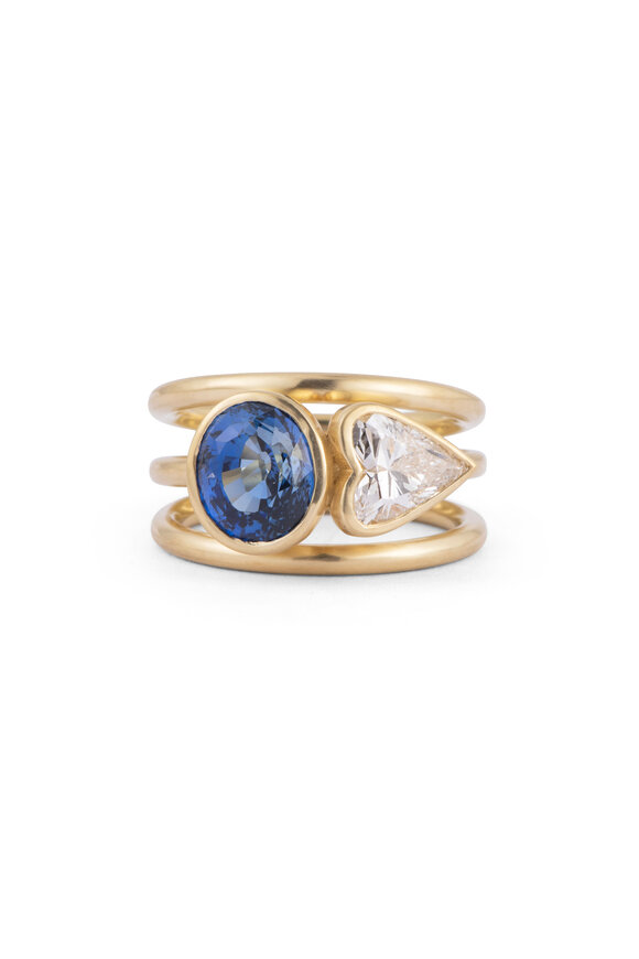 Sylva & Cie 18k Yellow Gold Round Moi Toi Ring