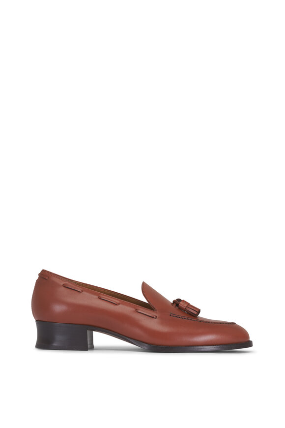 Loro Piana Glazed Honey Tassel Leather Loafer, 30mm - view 2