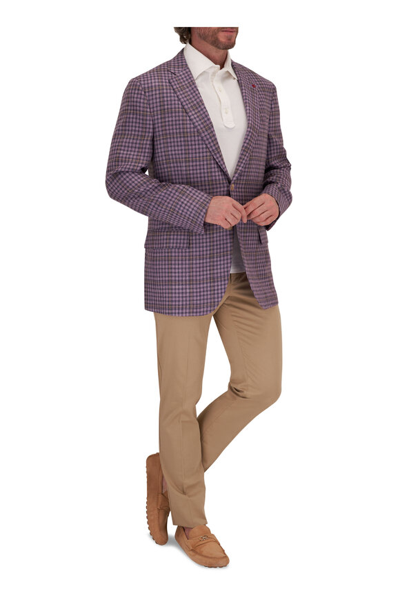 Isaia - Pink & Purple Check Sportcoat 