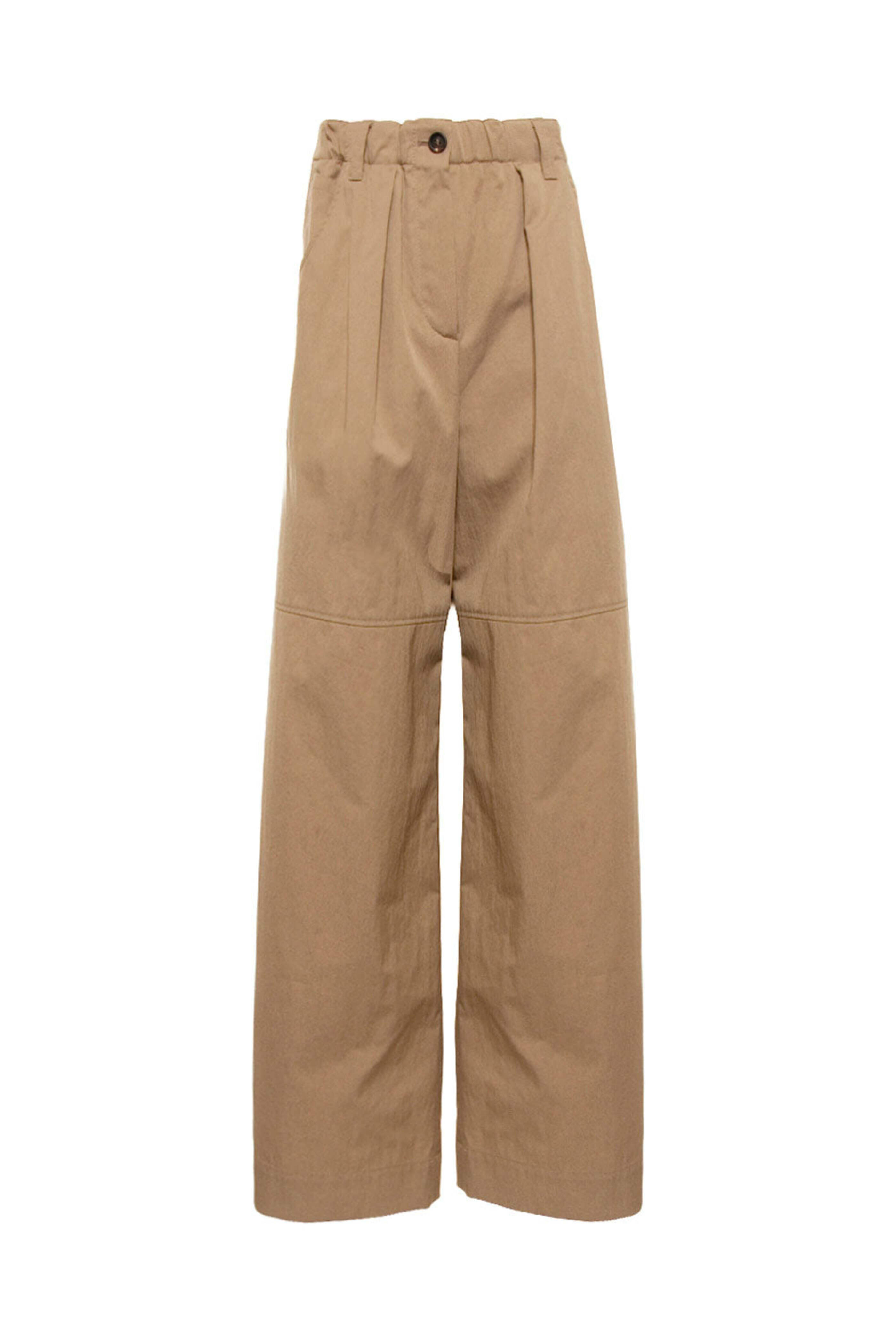 Brunello Cucinelli - Dark Tan Elastic Waist Palazzo Pants