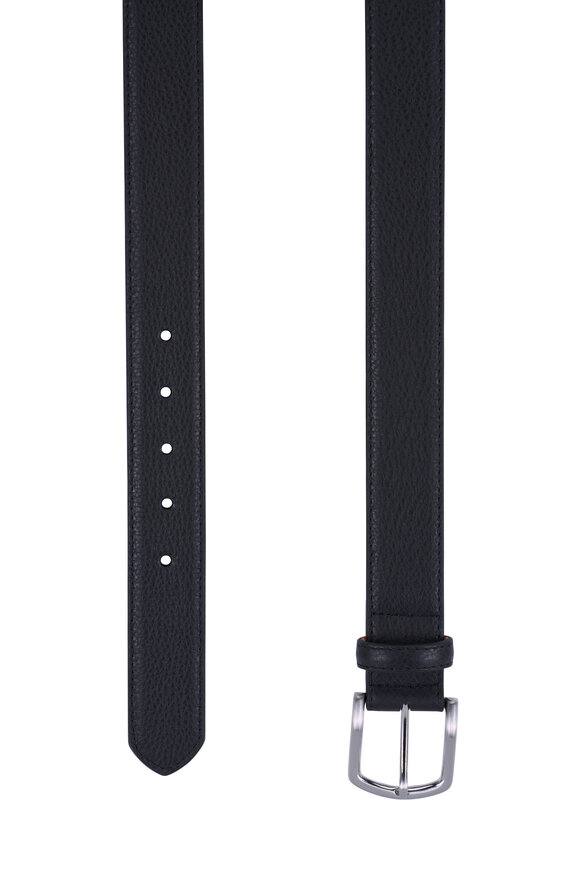 W Kleinberg Black Pebbled Leather Belt - view 2