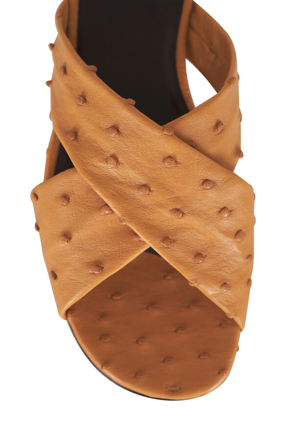 Khaite Liria Chestnut Leather Flat Sandal - view 5