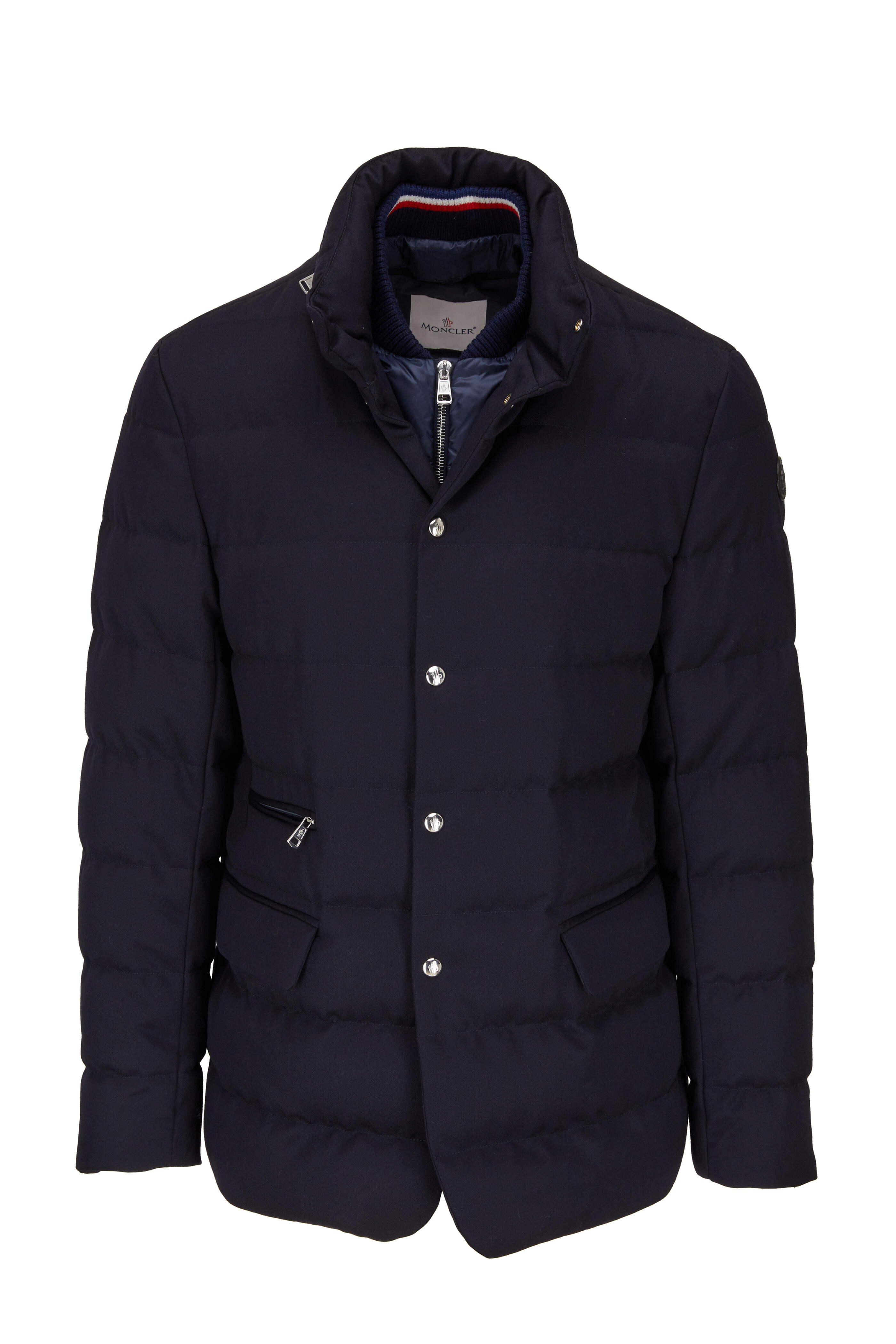 Moncler - Bess Navy Wool Down Dickey Coat | Mitchell Stores