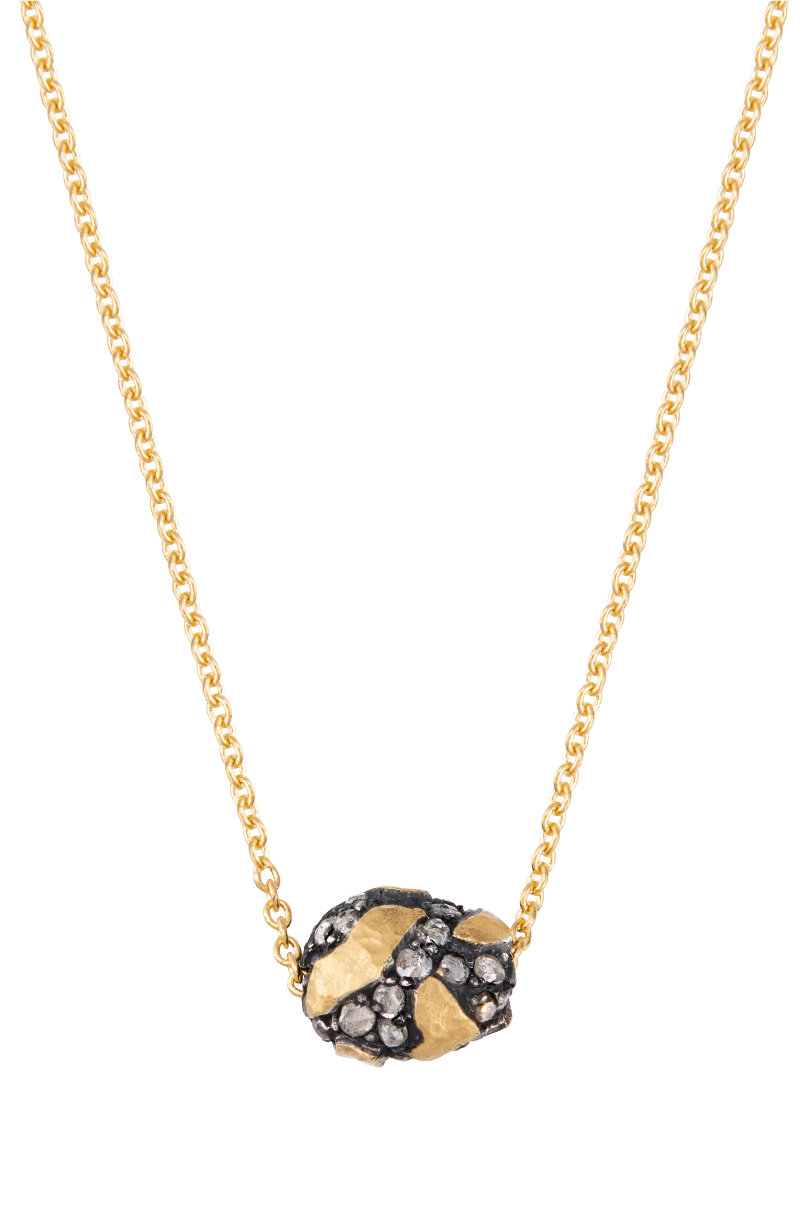 Yossi Harari - Helen Yellow Gold & Silver Diamond Bead Necklace