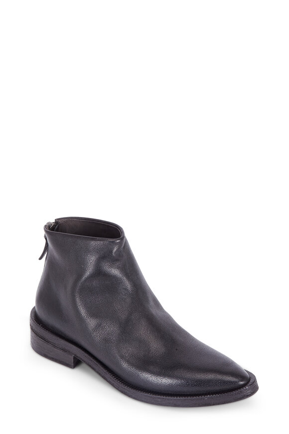 Marsell - Drom Black Burnished Leather Ankle Boot