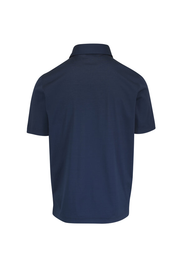 Loro Piana - Sky Blue Cotton Pique Polo | Mitchell Stores