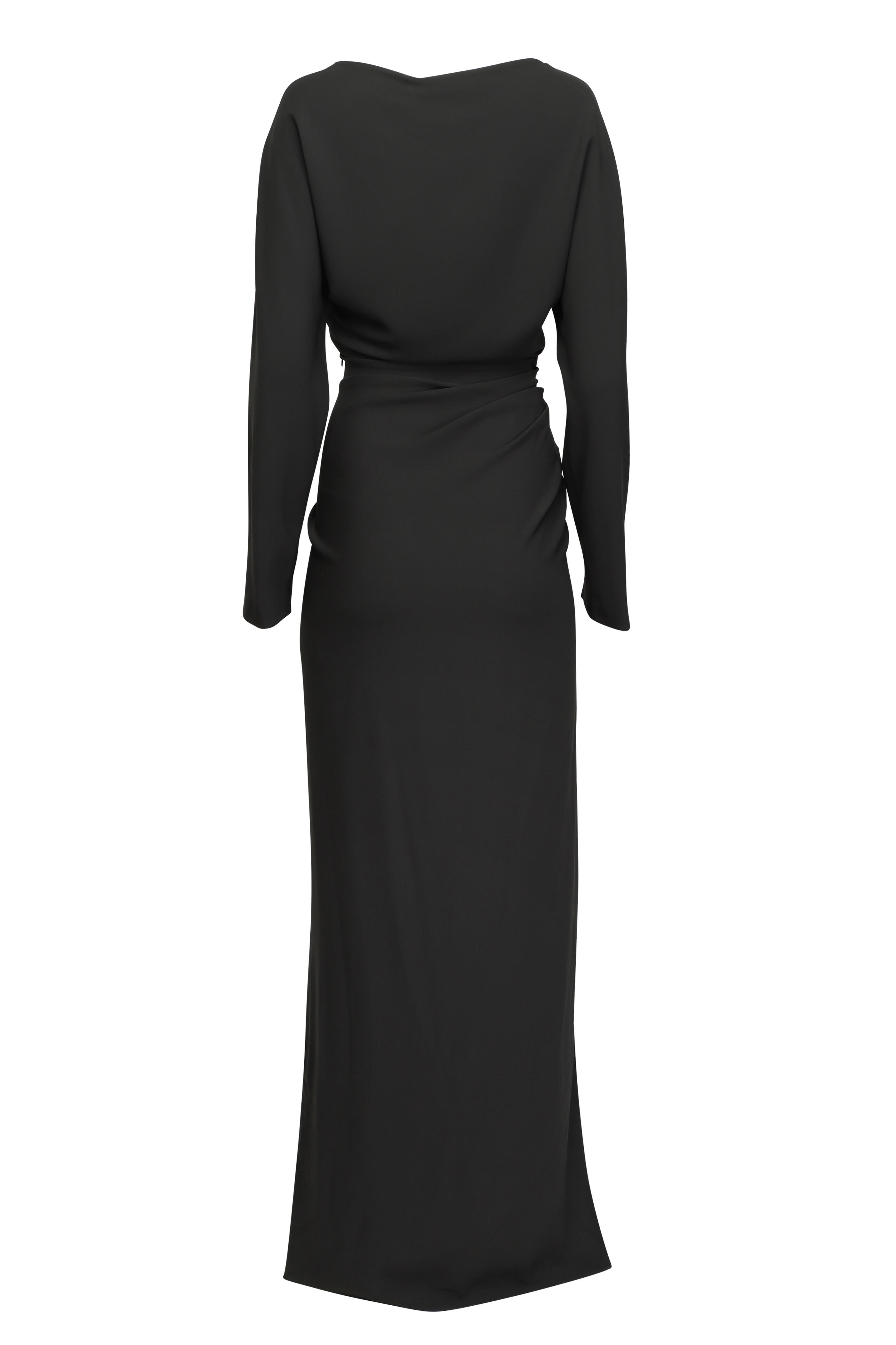 LaPointe - Drape Dark Green Ruched Maxi Dress