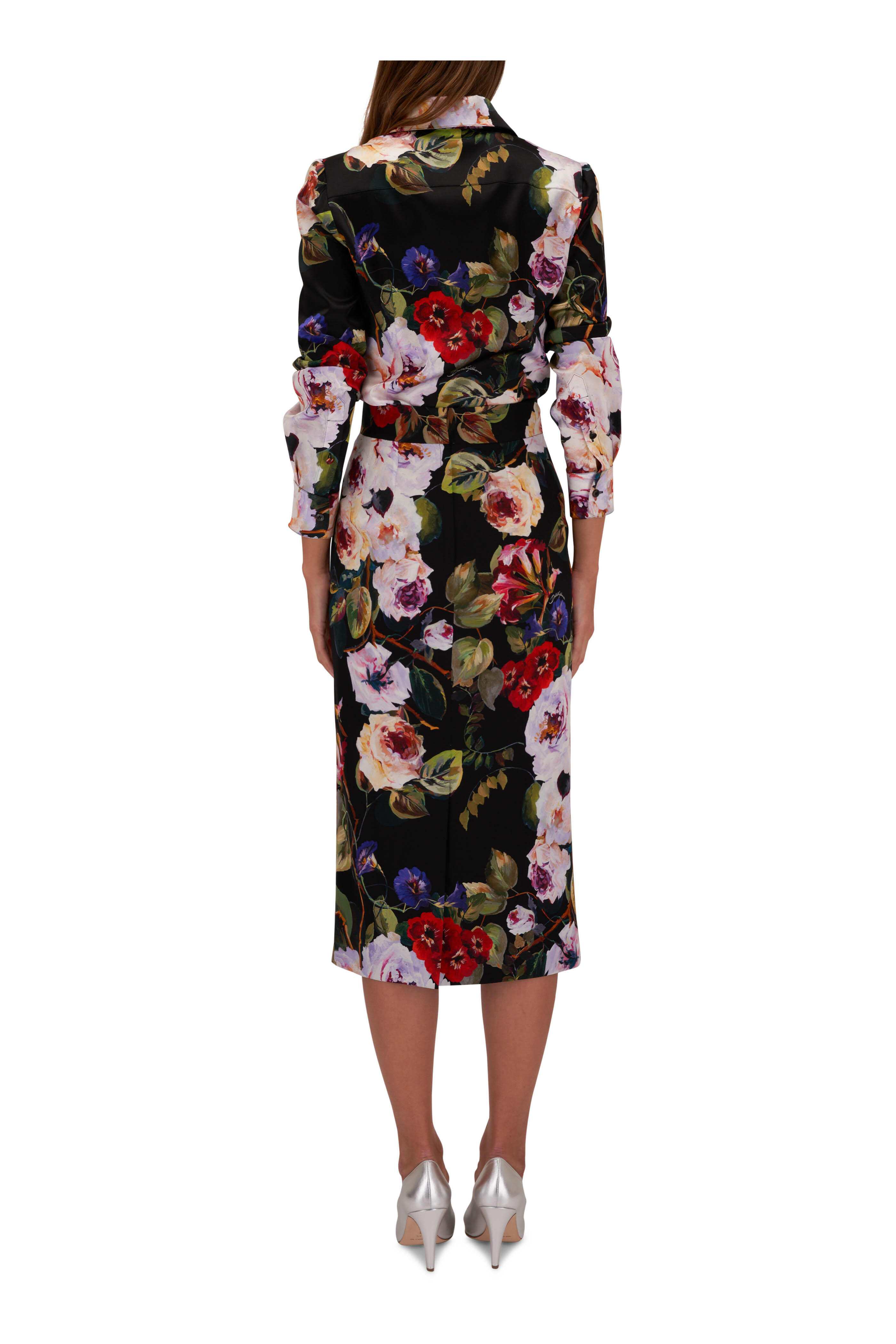 Dolce & Gabbana - Longuette Flower Printed Tubino Skirt