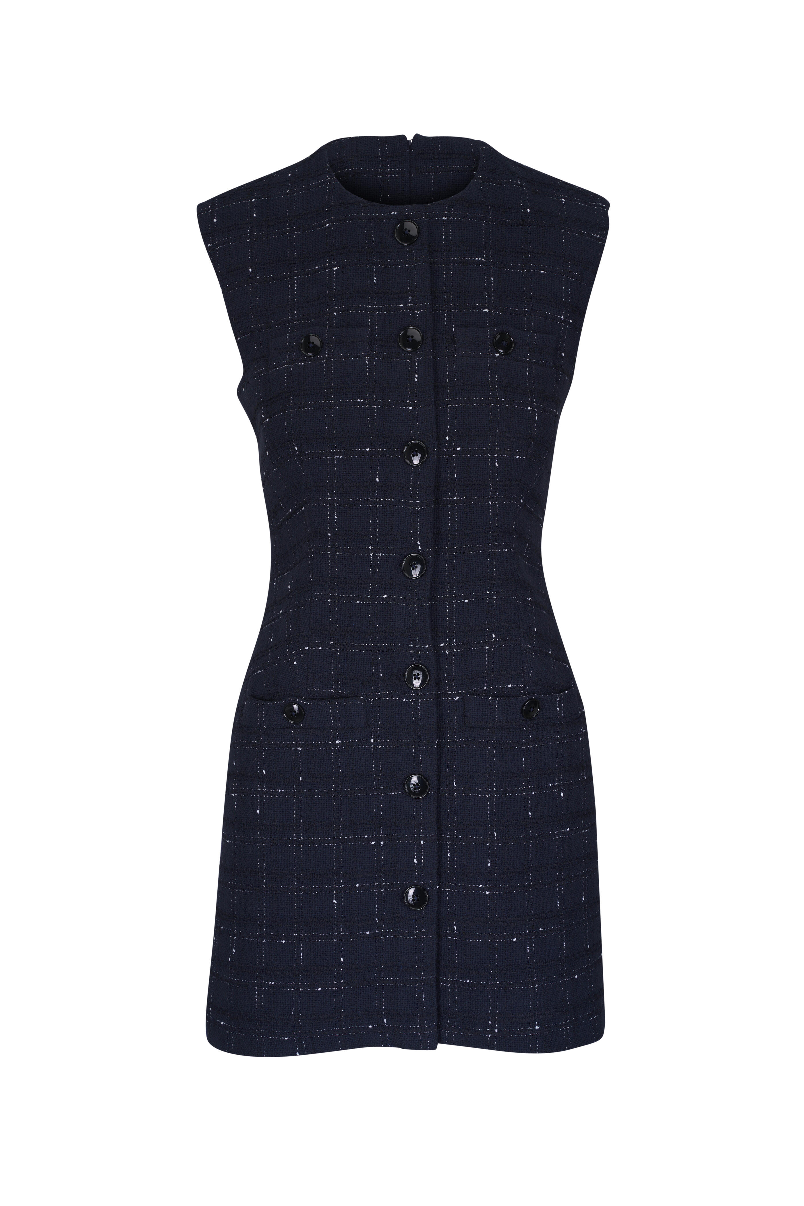 Veronica Beard - Tamara Navy & White Tweed Mini Dress