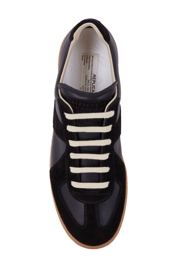 Maison Margiela - Replica Black Leather & Suede Low Top Sneaker