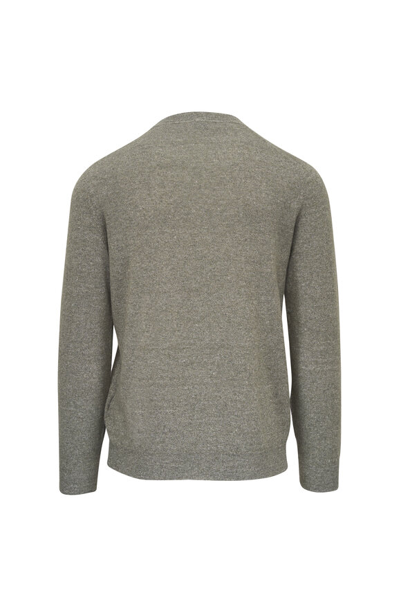 Fedeli Olive Cashmere & Linen Crewneck Sweater - view 3