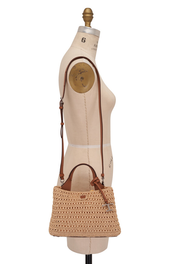 Tod's - Small T-Pendant Crochet Raffia Bag 