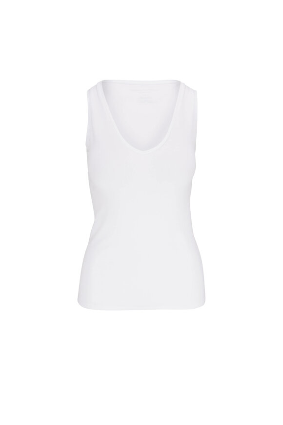 Majestic - White Superwashed Soft Touch V-Neck Tank Top