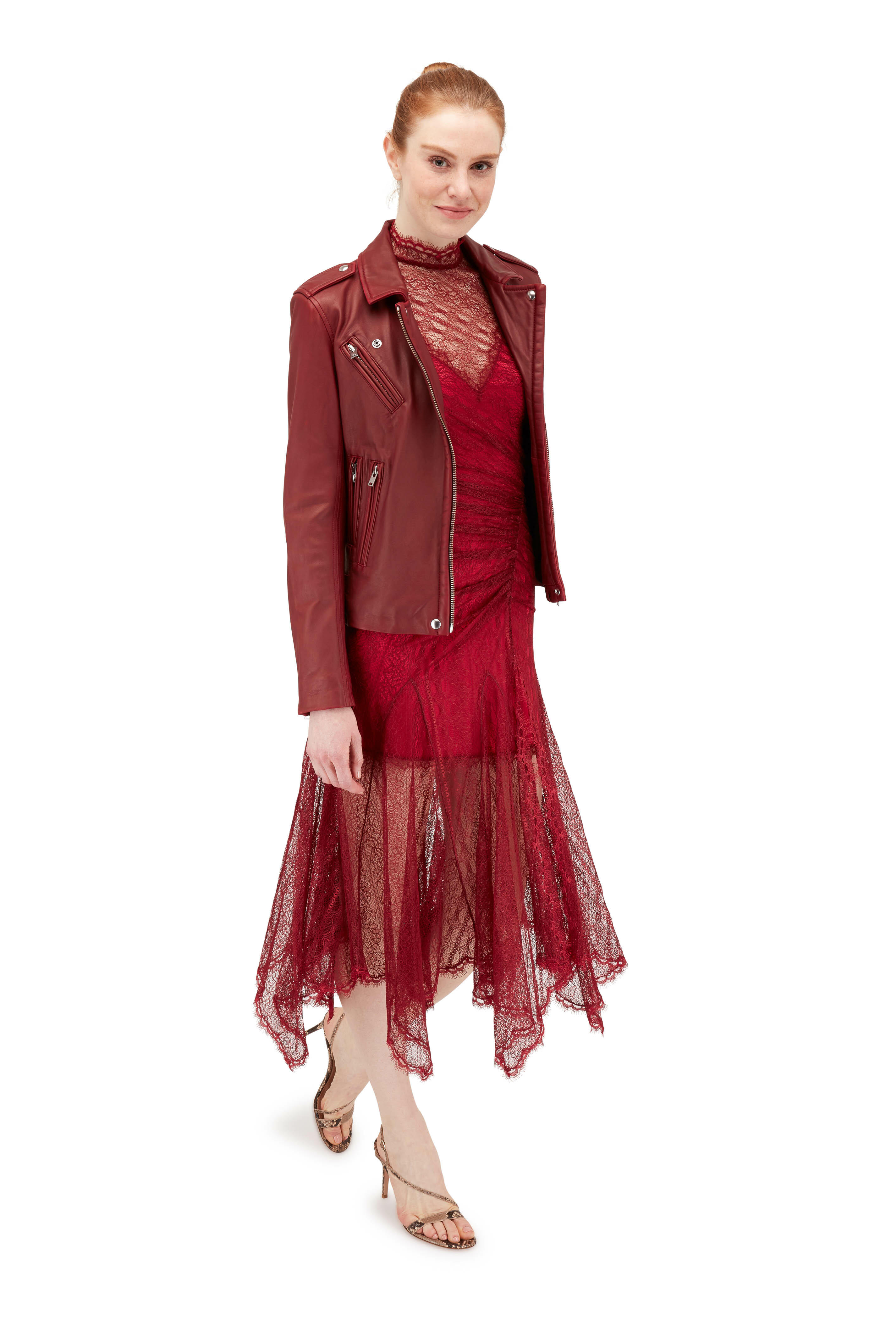 IRO - Han Cardinal Red Leather Jacket