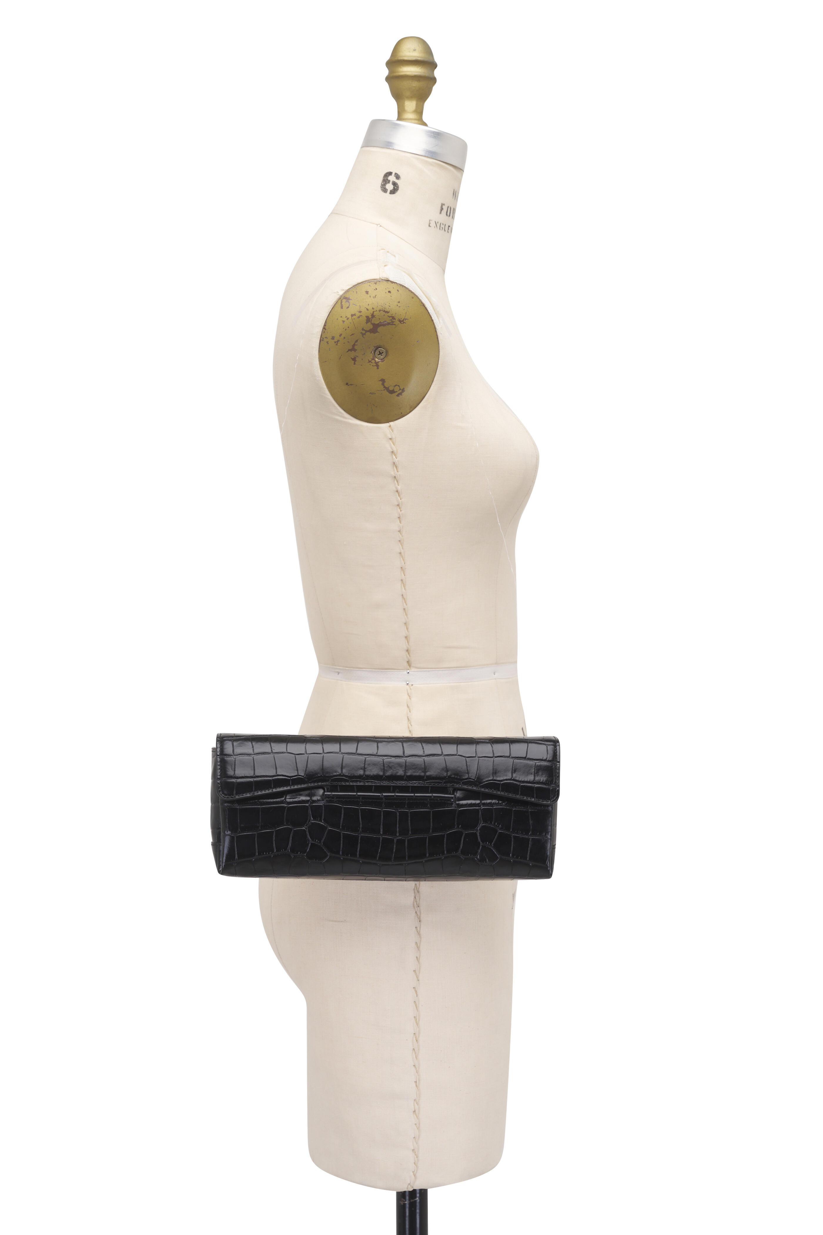 Totême - Black Embossed Leather T-Clutch