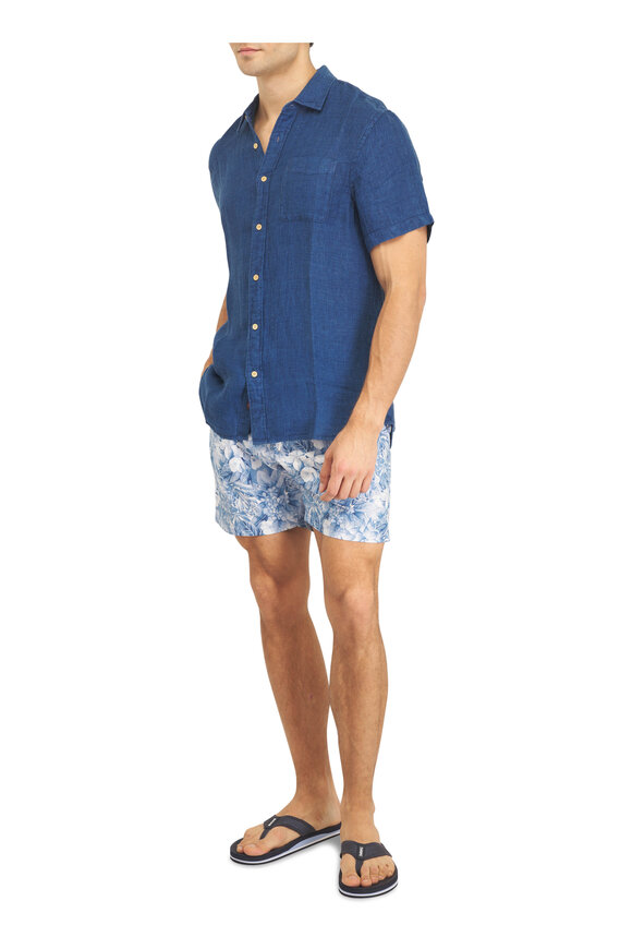 Faherty Brand Palma Indigo Linen Shirt - view 2