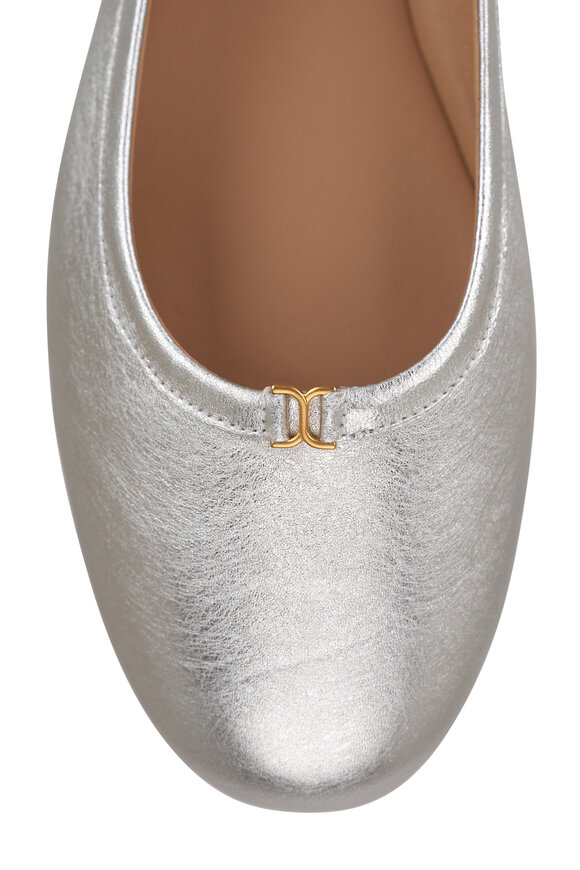 Chloé - Marcie Silver Ballerina Metallic Flat 