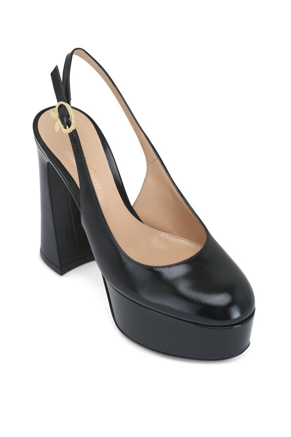 Gianvito Rossi - Black Leather Chunky Heel, 120mm