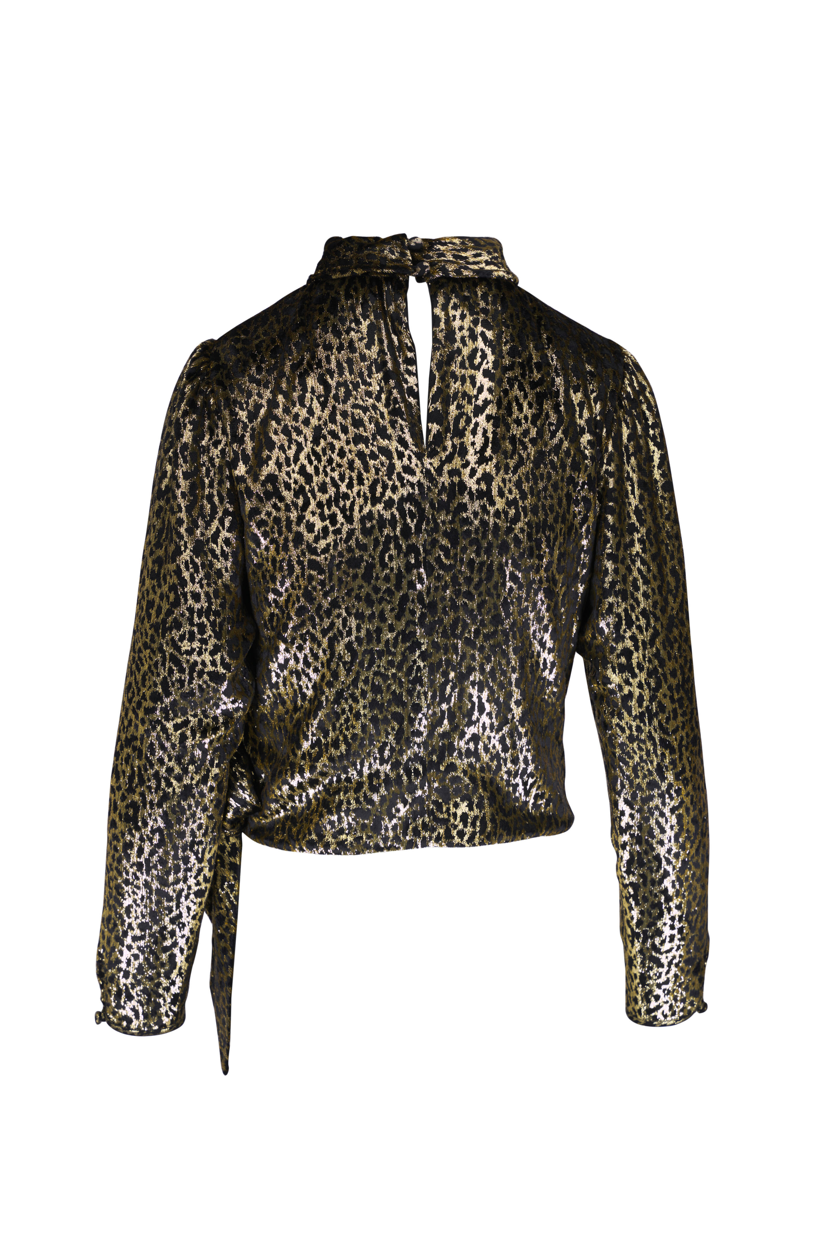 Libertine - Vreeland Gold Animal Print Side Tie Blouse