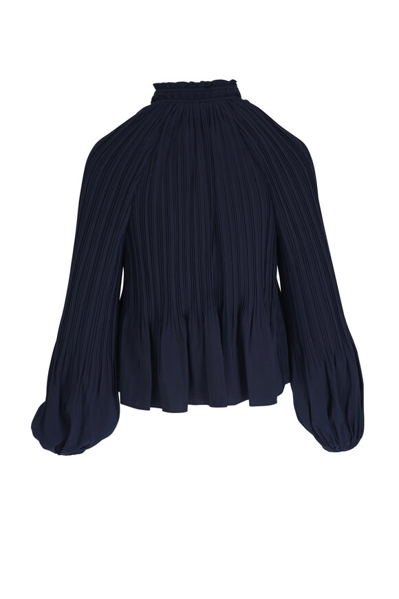 Veronica Beard - Walker Navy Pleated Top