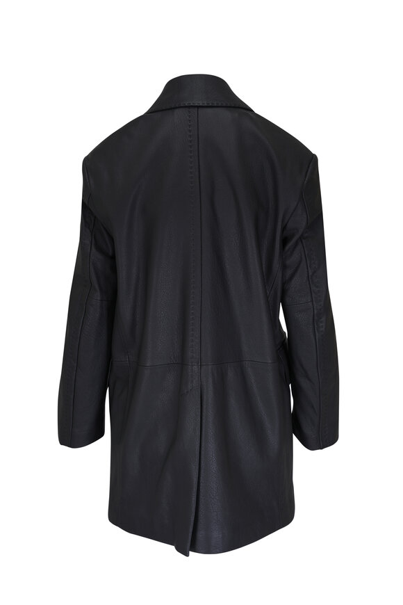 Max Mara - Ardea Black Leather Jacket