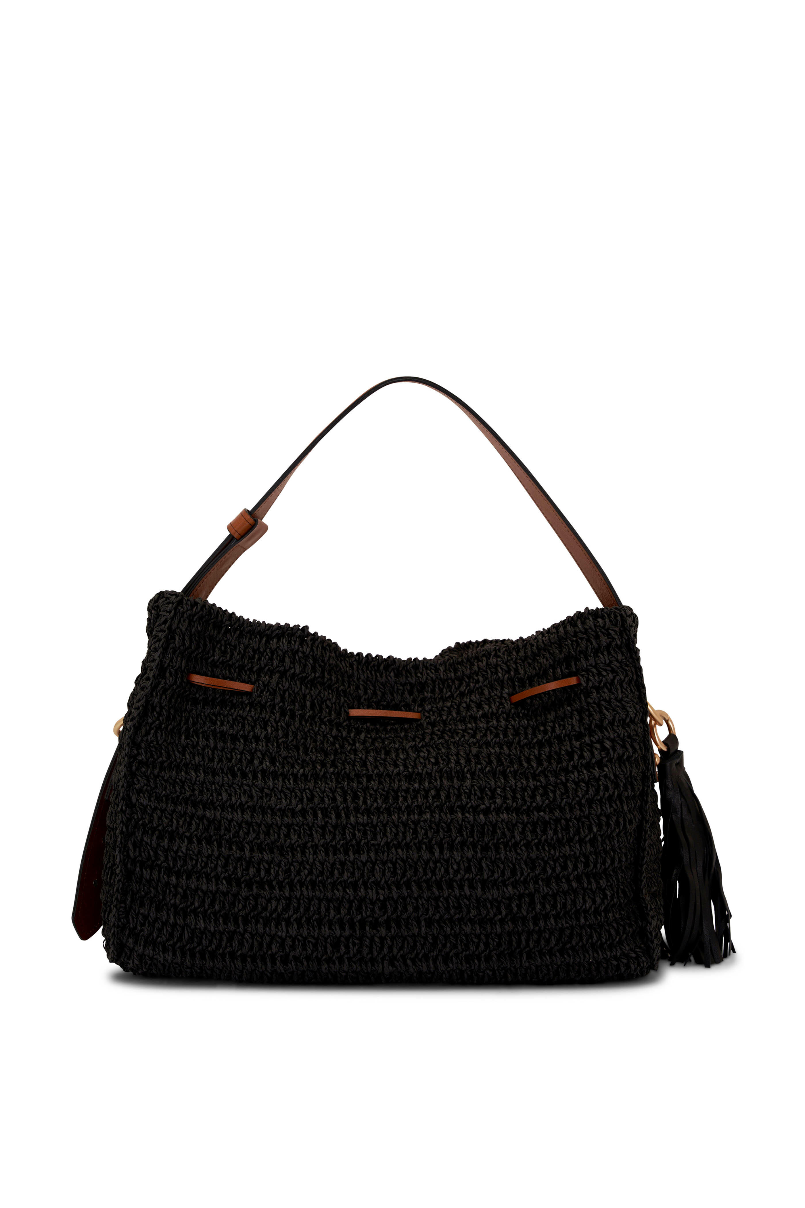 Dorothee Schumacher - Pure Black Chic Raffia Shoulder Bag