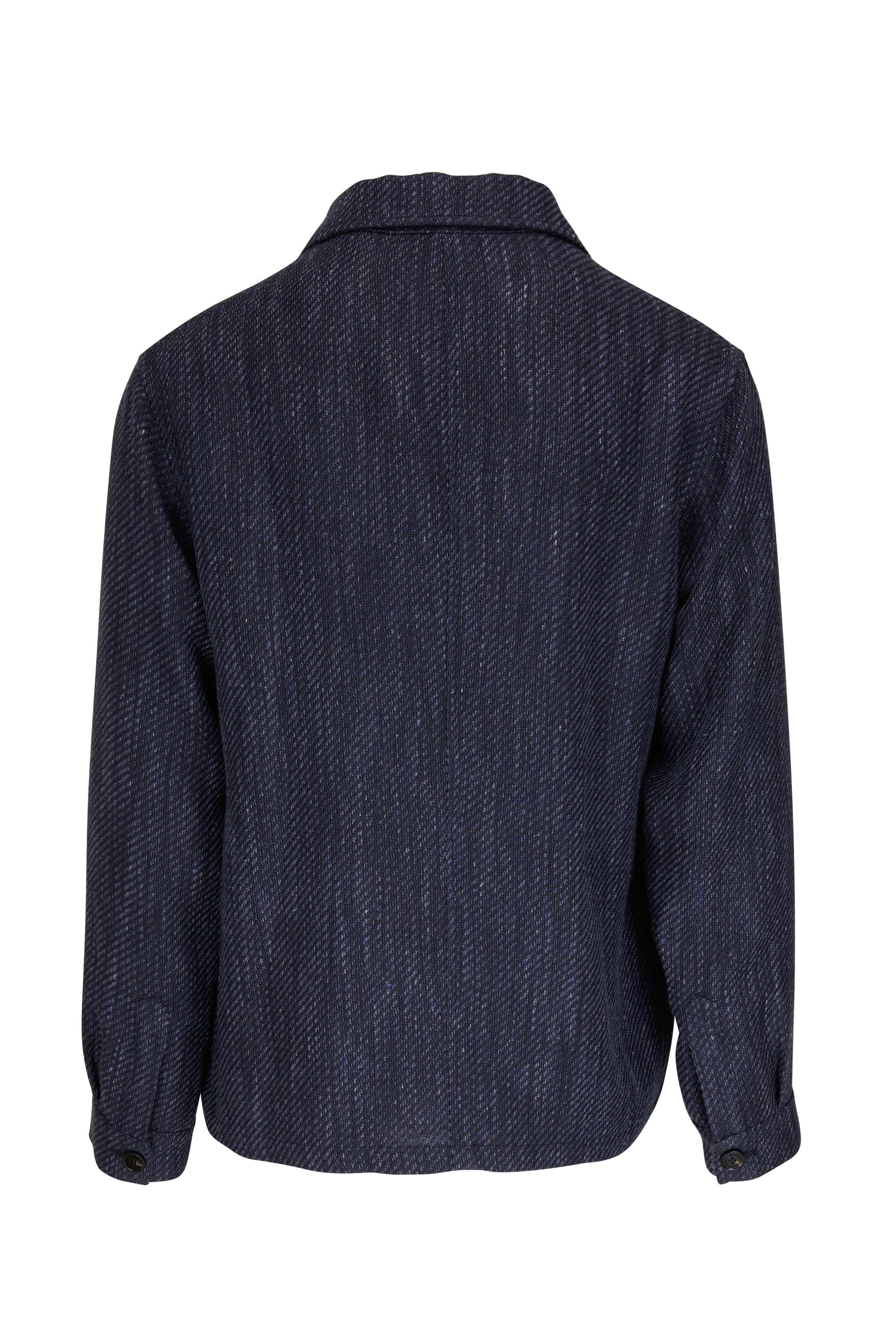 Maurizio Baldassari - Brera Navy Marled Twill Chore Jacket