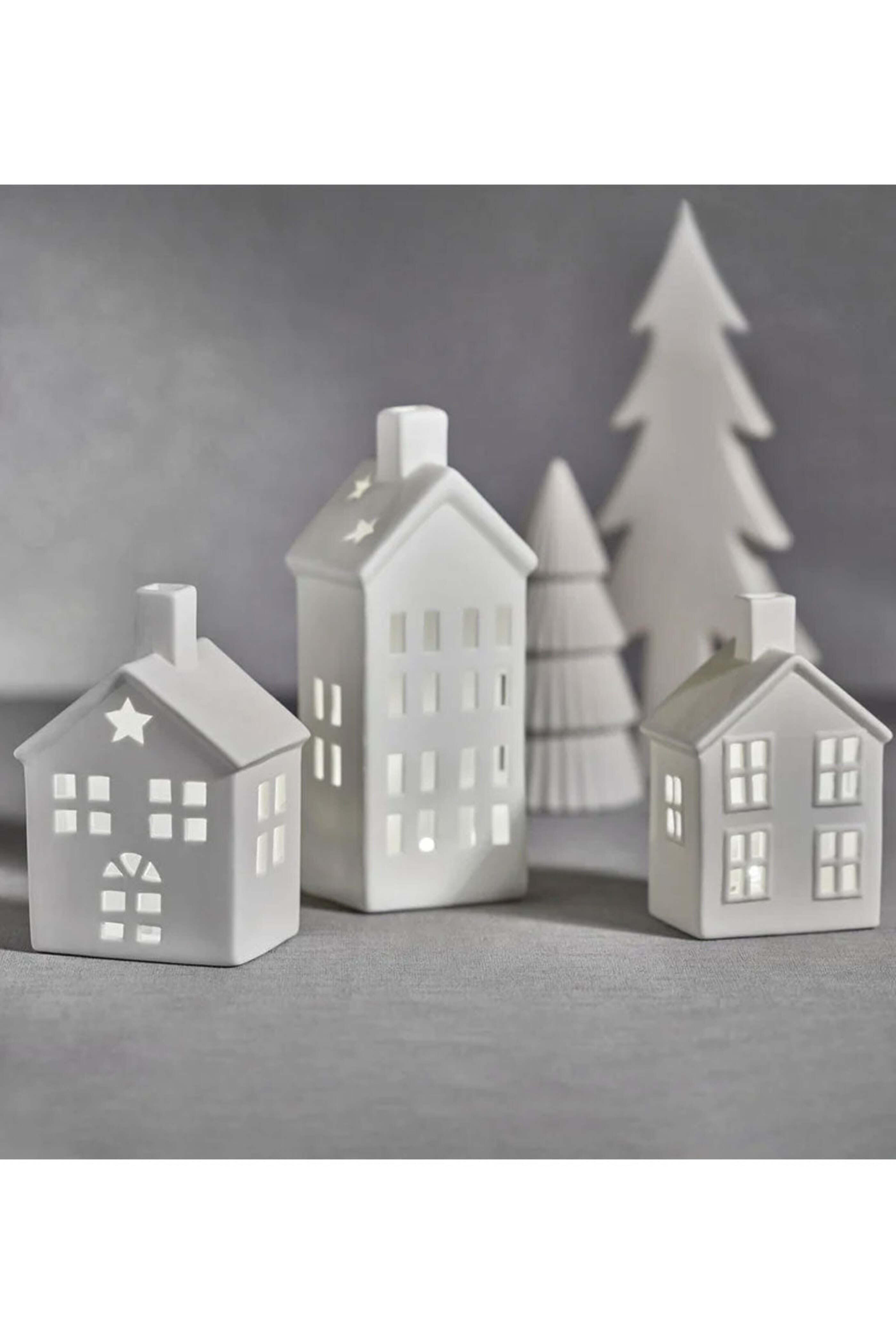 Zodax - Swiss Mountain Porcelain LED House in Matte White