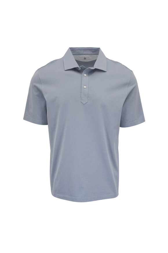 Brunello Cucinelli Carta Zucchero Gray Cotton Jersey Polo