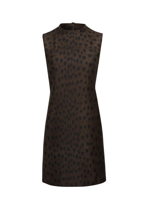 Akris Punto Haze Leopard Shift Mini Dress