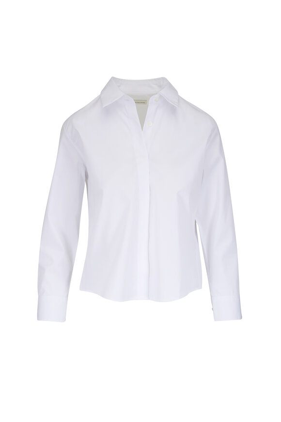 Dries Van Noten Boxy Mini White Cotton Poplin Shirt