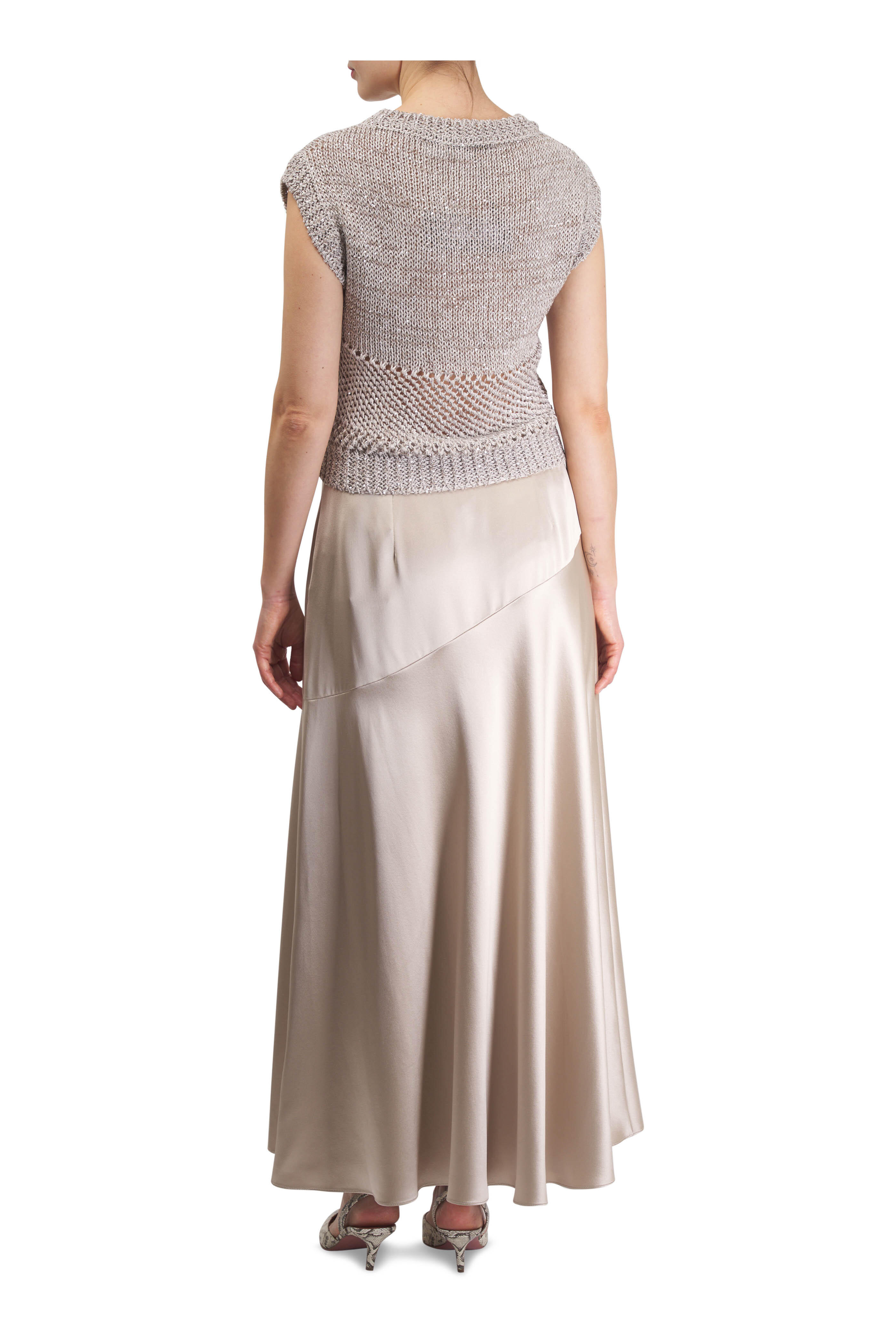 Adam Lippes - Tess Platinum Silk Skirt