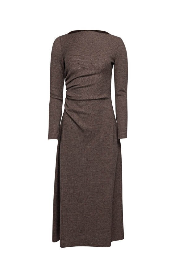 Ralph Lauren Nora Dark Brown Jersey Midi Dress