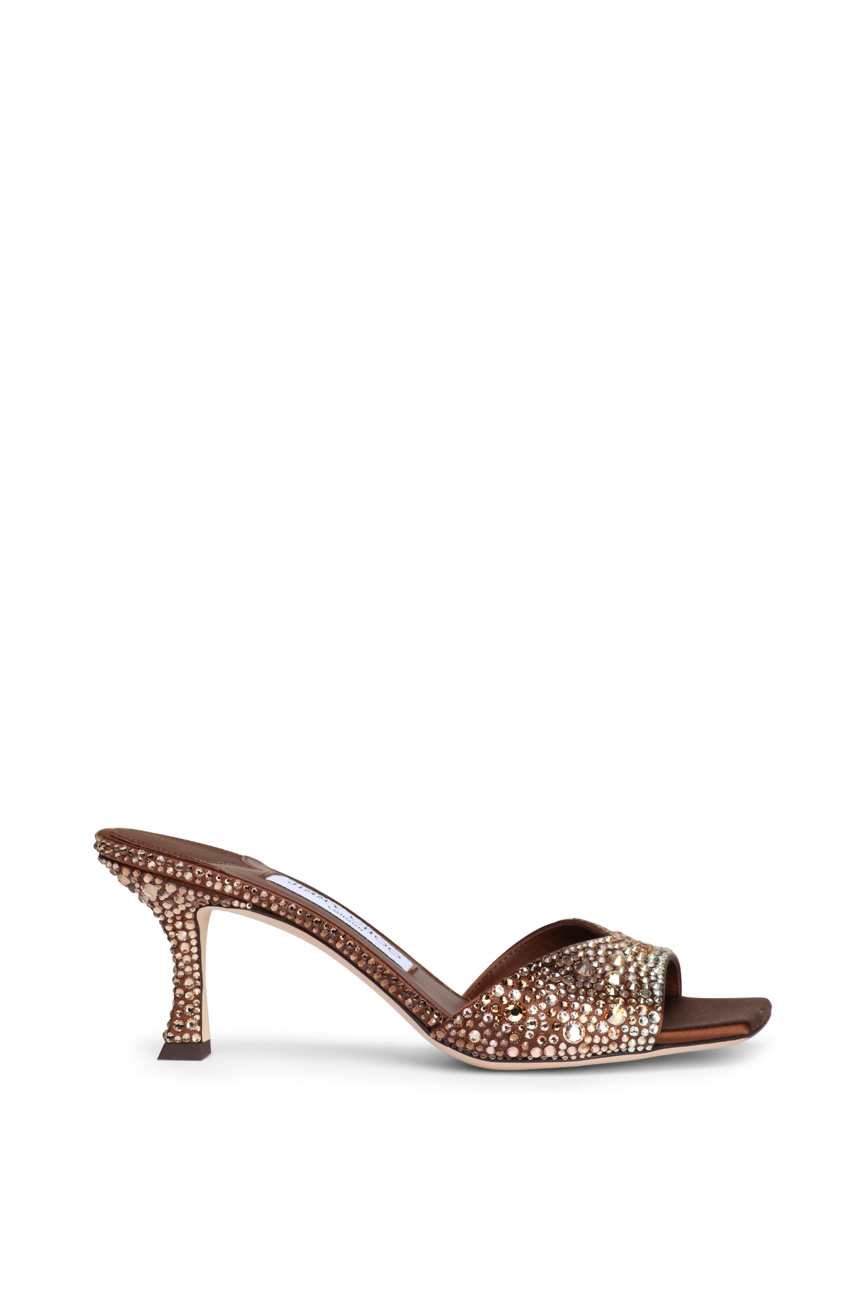 Jimmy Choo - Skye Bronze & Honey Crystal Slide, 70mm
