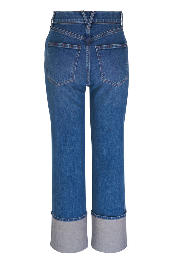 Veronica Beard - Dylan Thriller Blue Cuffed Straight Leg Jean