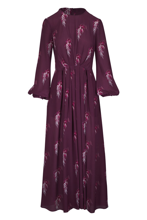 Chloé - Sunlit Yellow Chiffon Keyhole Long Sleeve Dress