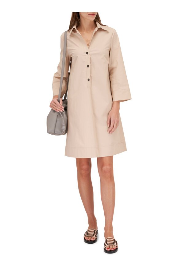 Antonelli - Mameli Beige Cotton Shirtdress