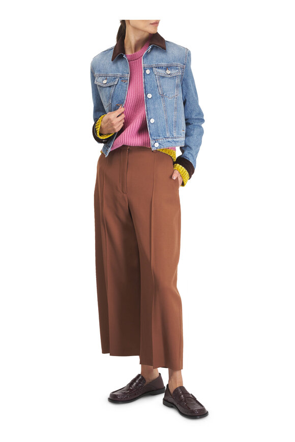 Marni Maroon Wool Cropped Pant - view 2
