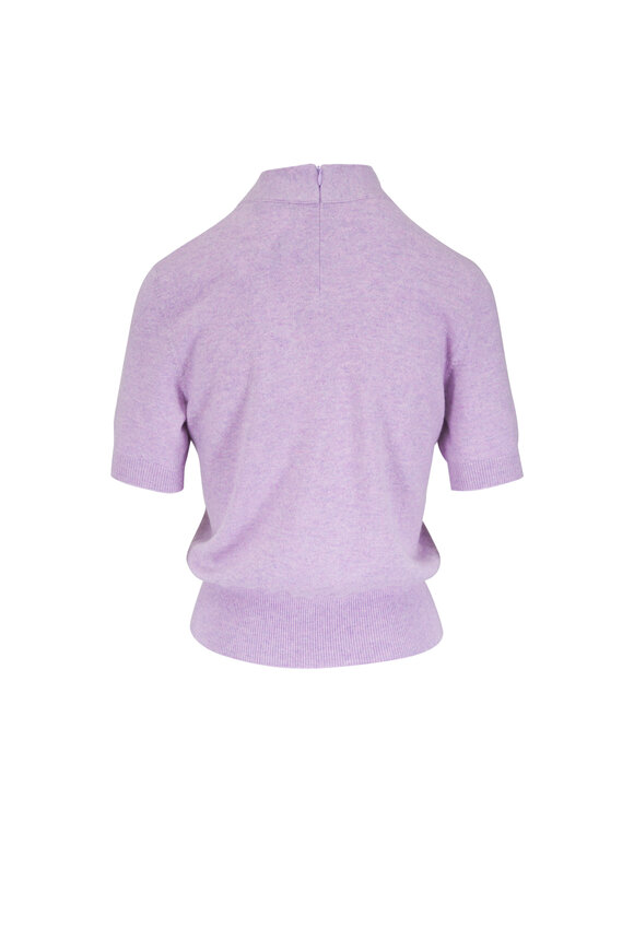 Akris Lavender Cashmere Tie Neck Sweater - view 4