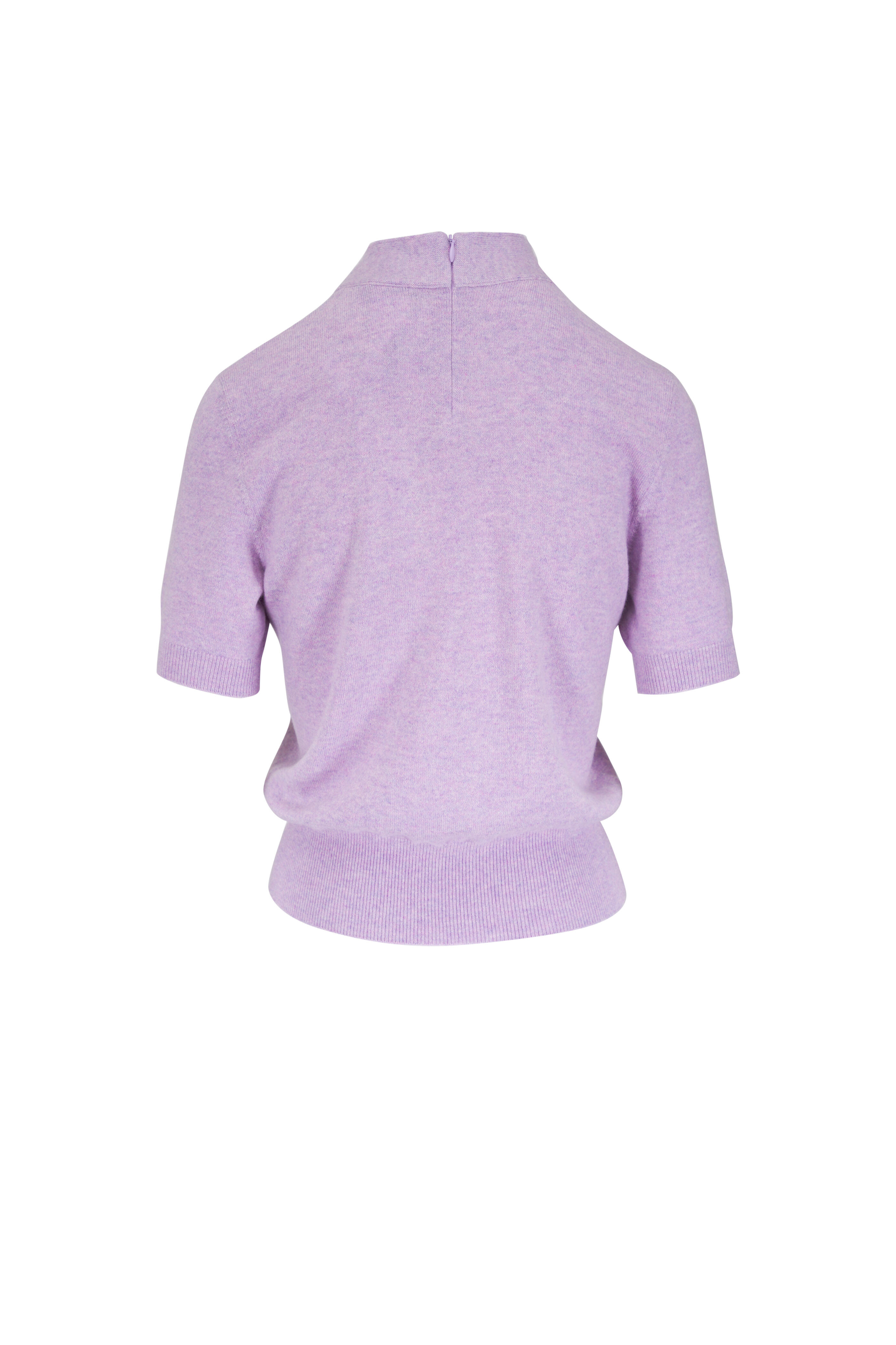 Akris - Lavender Cashmere Tie Neck Sweater - view 4
