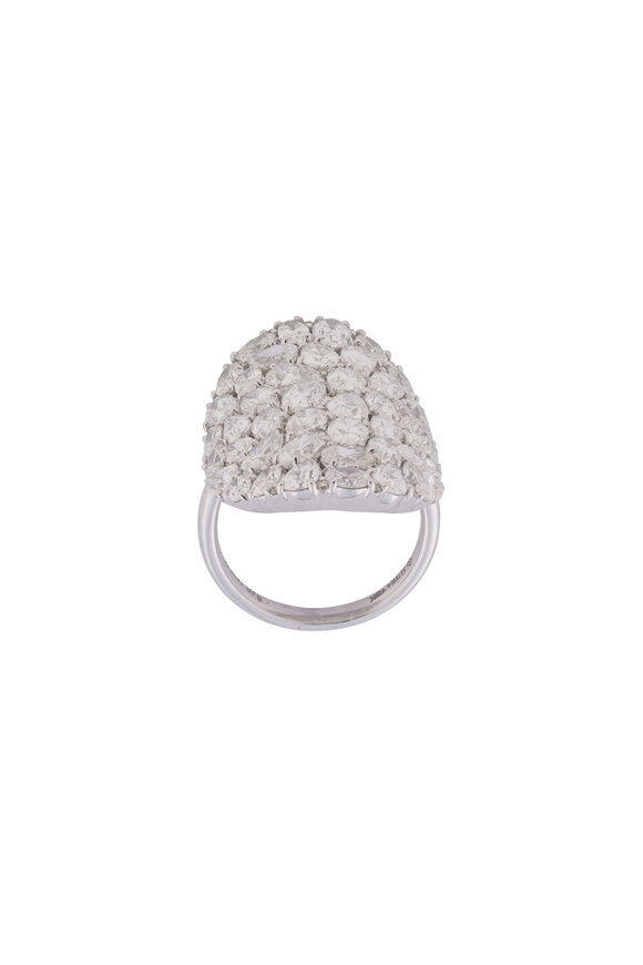 Sutra 18k White Gold Full Cut Diamond Ring - view 2