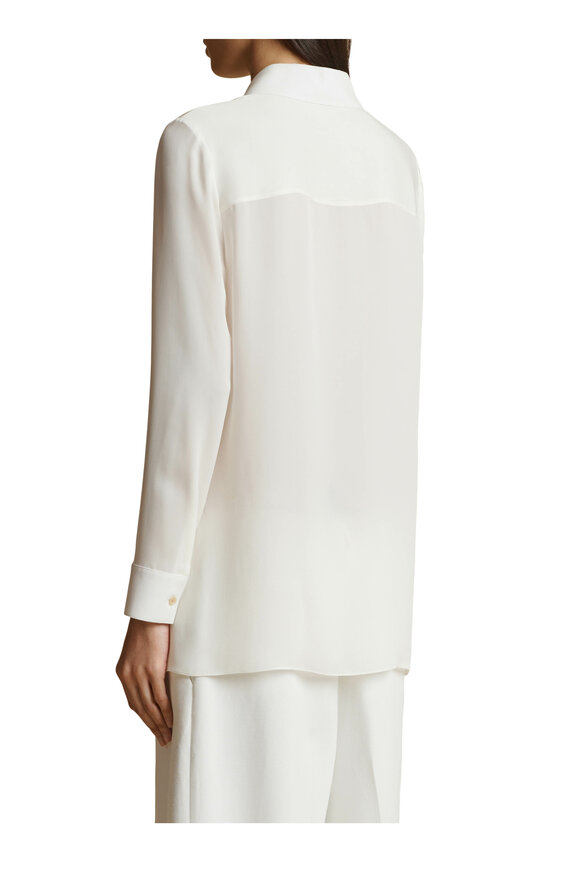 Khaite - Luka Cream Silk Button Up Blouse