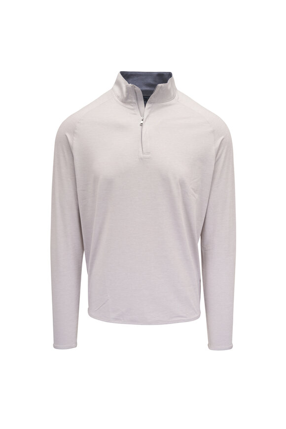 Peter Millar Stealth Performance Gray Quarter Zip Pullover