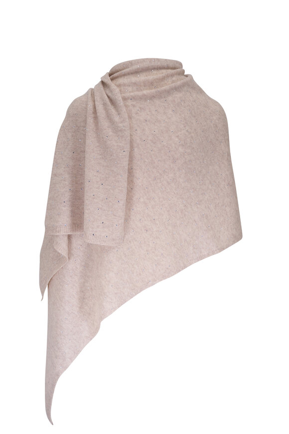 Kinross - Mushroom Cashmere Crystal Wrap 