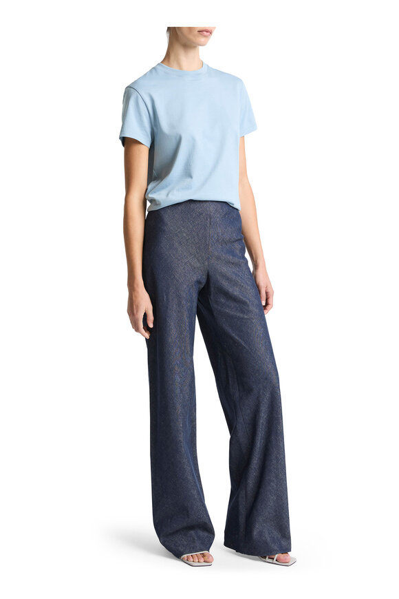 Vince Colette Indigo Chambray Cotton & Linen Bias Pant - view 4