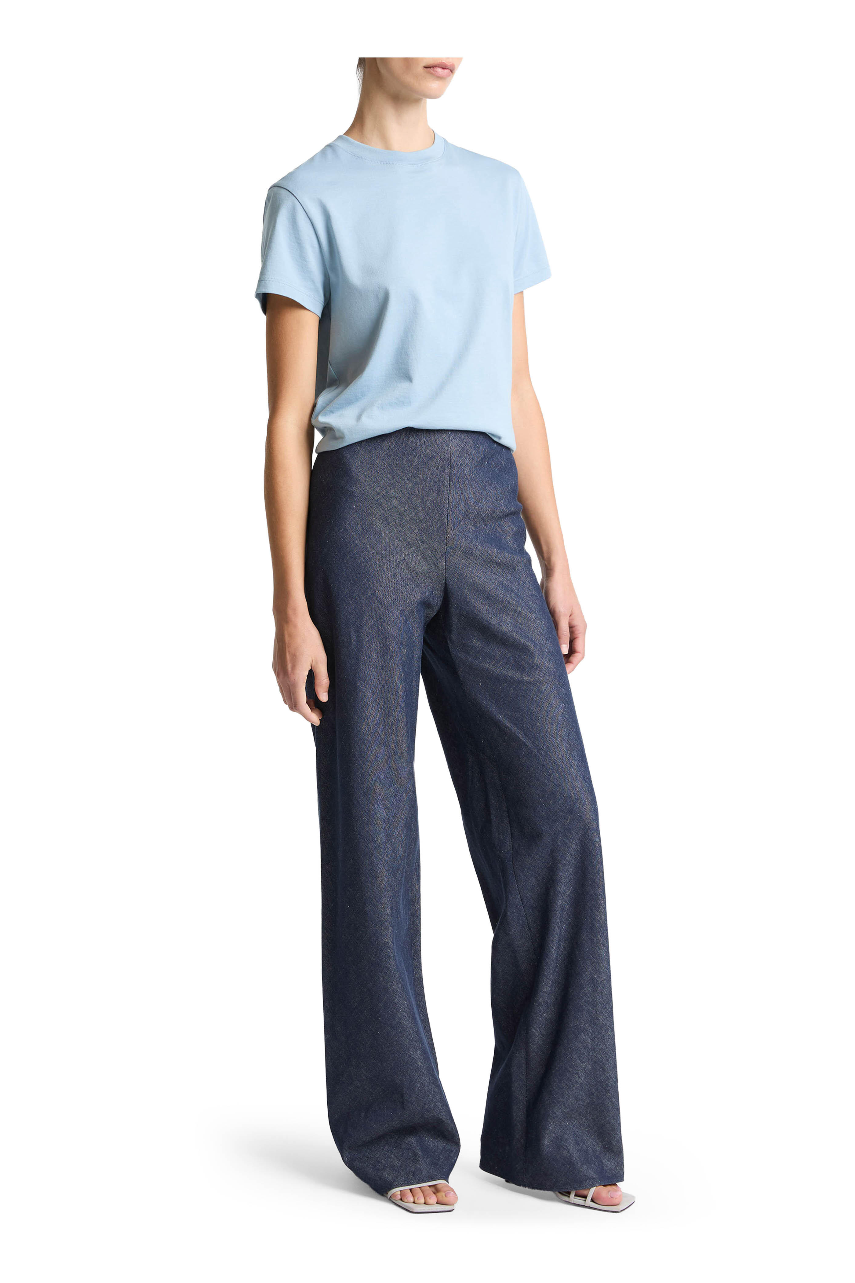 Vince - Colette Indigo Chambray Cotton & Linen Bias Pant - view 4